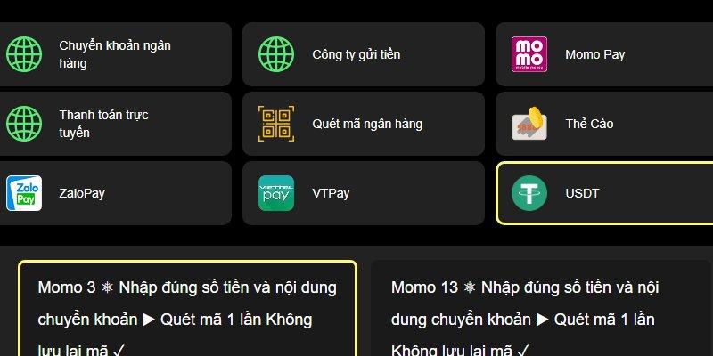 USDT cũng là lựa chọn nạp tiền King88 được yêu thích 